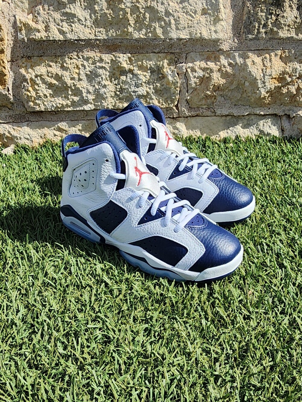 Jordan Kids' Retro 6 "Olympics" Sneakers - White, Navy, Red Accent